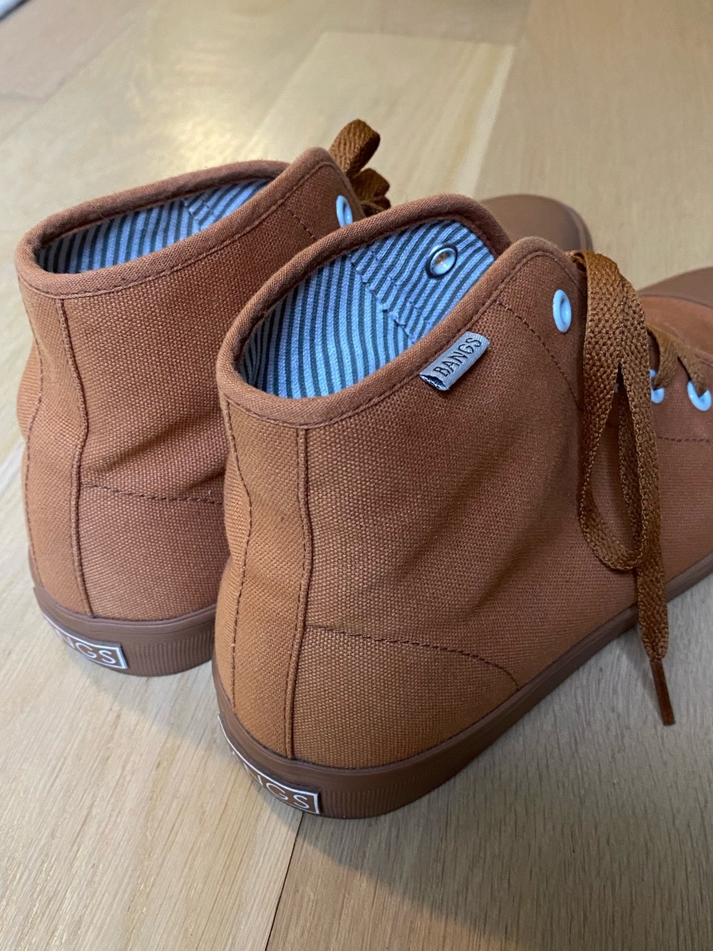 BANGS Sahara Sand Canvas High Top Sneakers Unisex Men US 6.5 Women US 8 - Picture 8 of 9
